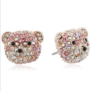 Betsey Johnson Pink Teddy Bear Earrings